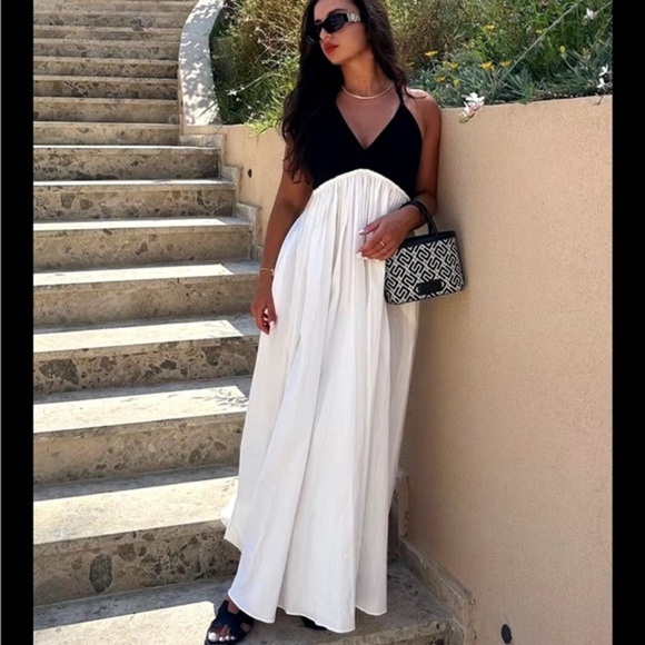 Zara Black and White Maxi Dress - Picture 2 of 12
